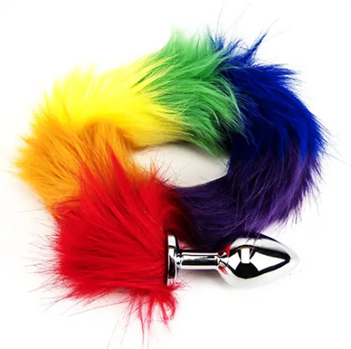 Furry Fantasy Rainbow Tail Butt Anal Plug - Image 3
