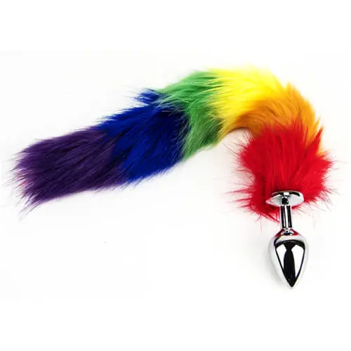 Furry Fantasy Rainbow Tail Butt Anal Plug - Image 4